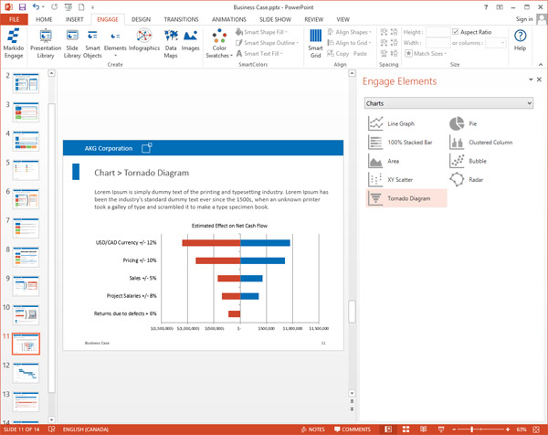 Engage screenshot of chart elements